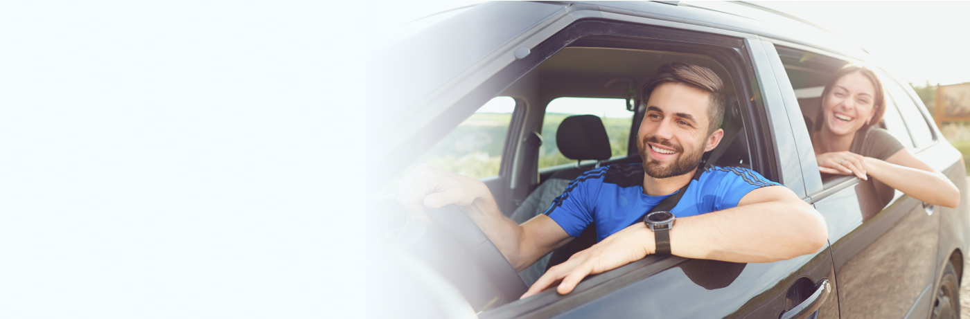 Man and woman in a car
